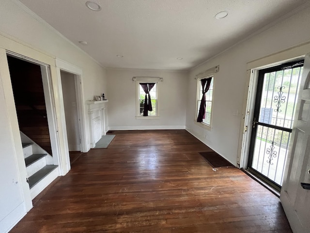 interior space featuring dark hardwood / wood-style floors