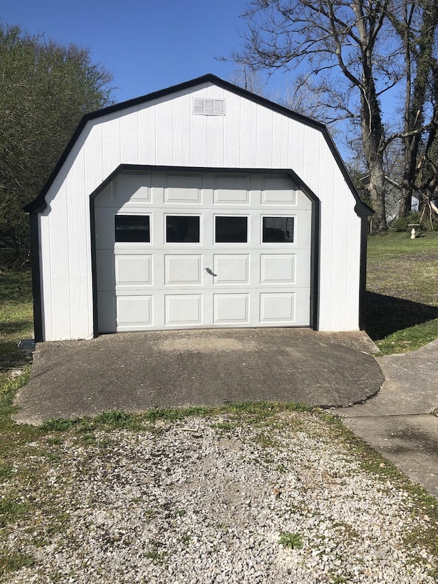 view of garage