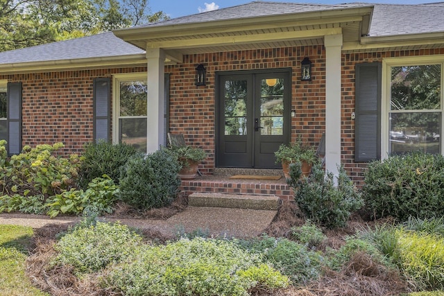 doorway to property with french doors