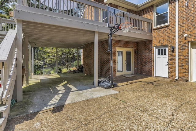 view of patio / terrace featuring french doors