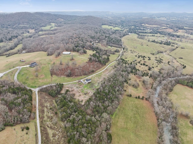 aerial view with a rural view