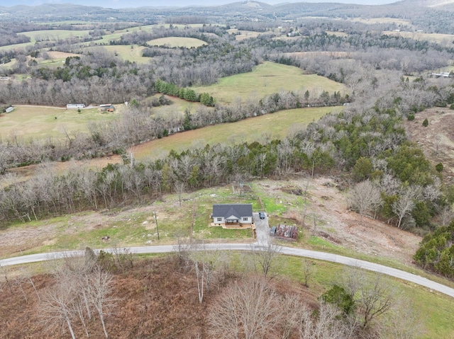 drone / aerial view featuring a rural view