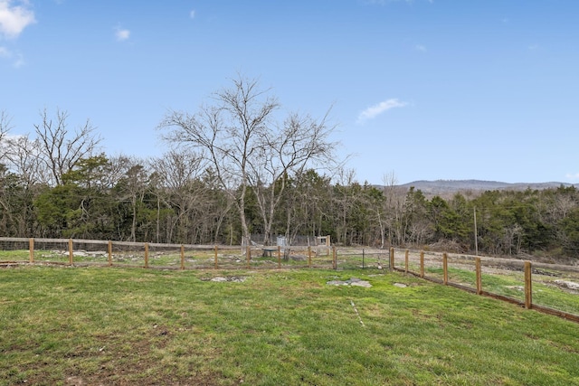 view of yard with a rural view