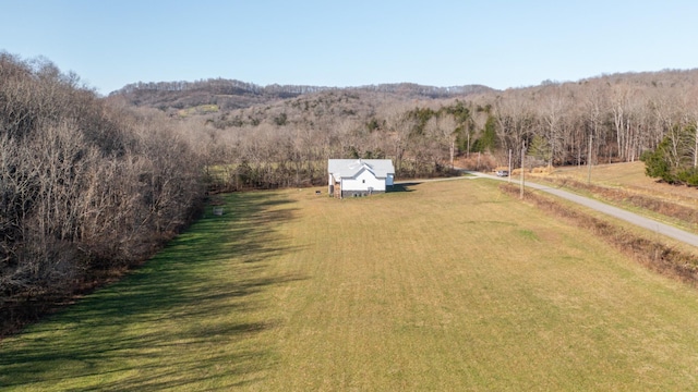 bird's eye view with a rural view