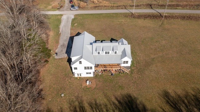 drone / aerial view with a rural view