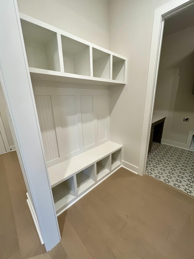 mudroom featuring wood finished floors