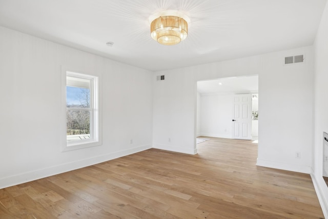 empty room featuring light hardwood / wood-style flooring