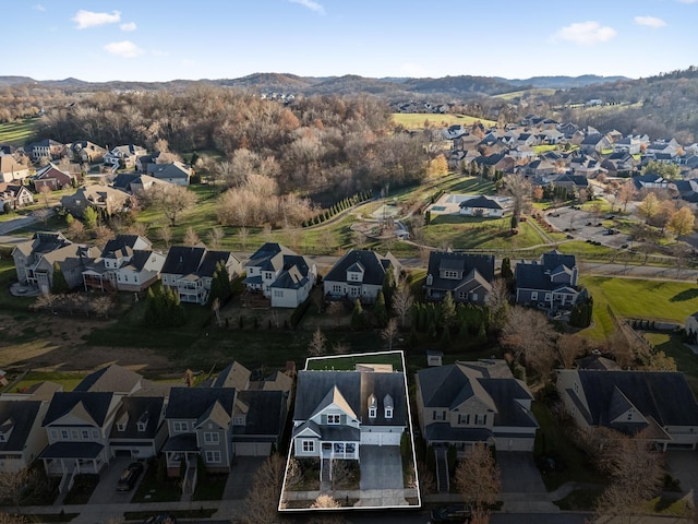 aerial view featuring a mountain view