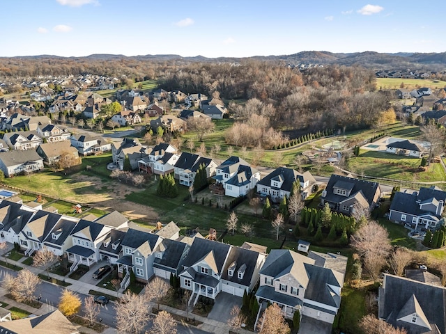 bird's eye view featuring a mountain view