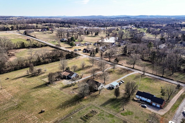 drone / aerial view with a rural view