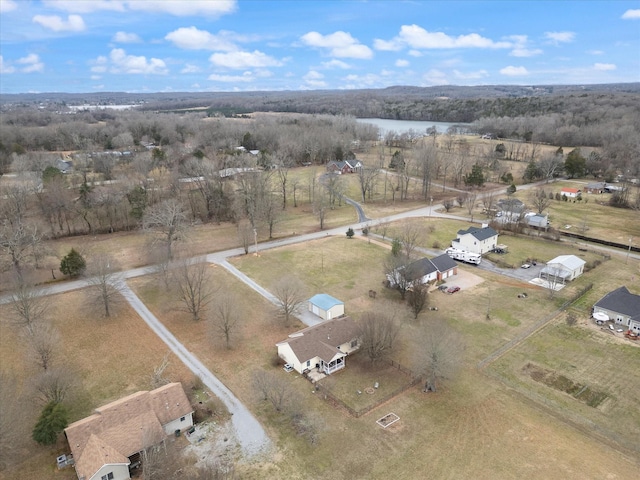 aerial view with a rural view