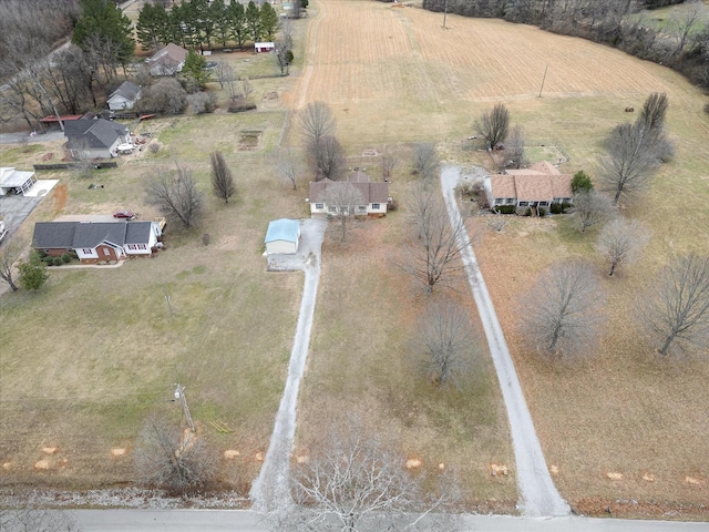 drone / aerial view featuring a rural view