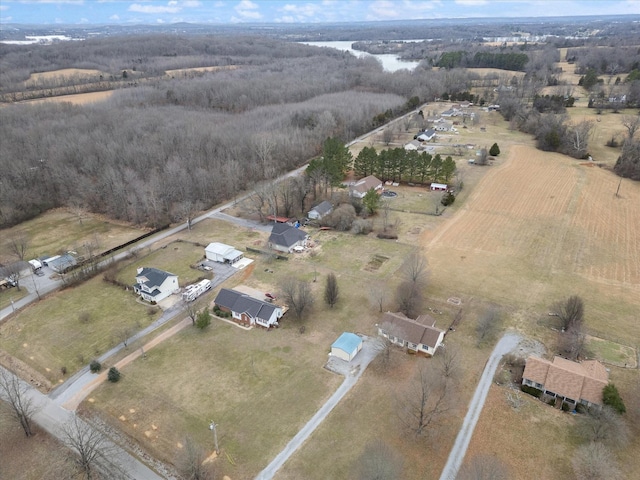 bird's eye view with a rural view