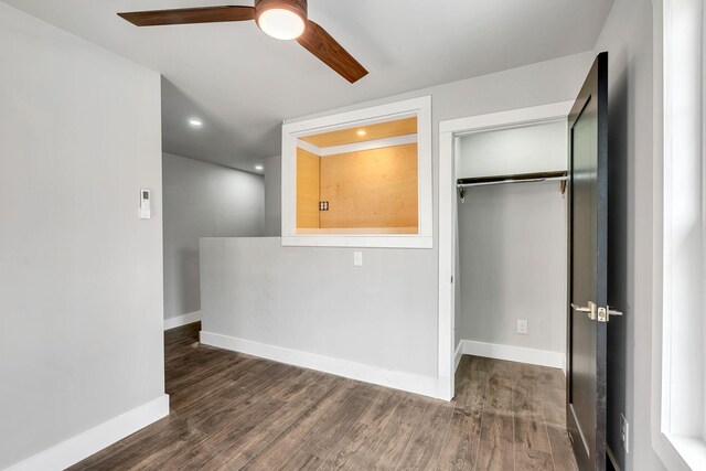 235 Union Ridge Rd, Wartrace, TN 37183 - unfurnished bedroom with baseboards, a closet, wood finished floors, and recessed lighting