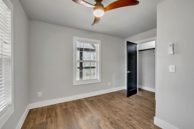 235 Union Ridge Rd, Wartrace, TN 37183 - unfurnished bedroom featuring baseboards, ceiling fan, and wood finished floors