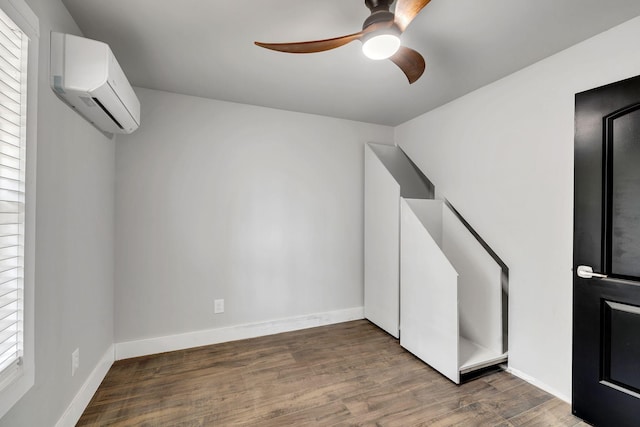 235 Union Ridge Rd, Wartrace, TN 37183 - bonus room with a ceiling fan, baseboards, a wall mounted air conditioner, and wood finished floors