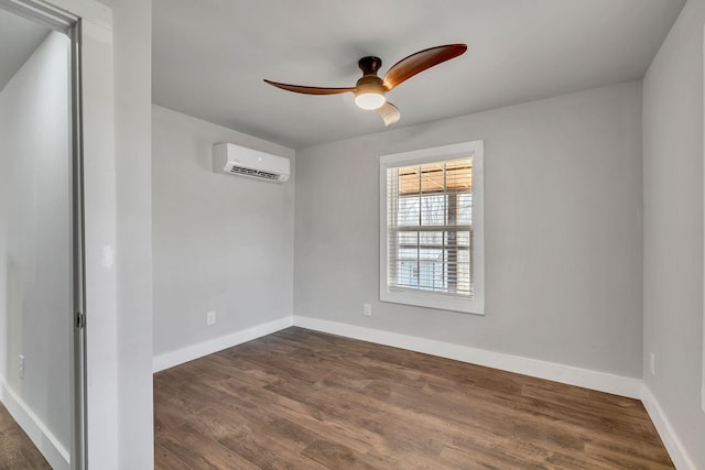 235 Union Ridge Rd, Wartrace, TN 37183 - spare room with a wall mounted air conditioner, dark wood-style floors, baseboards, and a ceiling fan