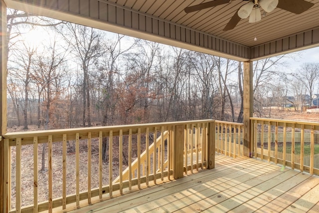 deck featuring ceiling fan