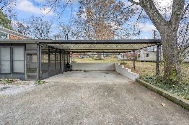 view of car parking with a carport