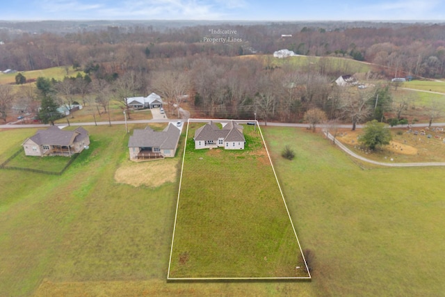 bird's eye view featuring a rural view