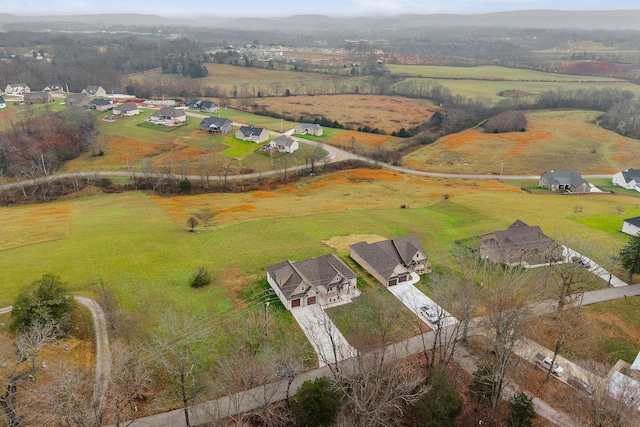 aerial view with a rural view