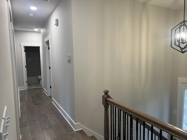 hall featuring dark hardwood / wood-style flooring