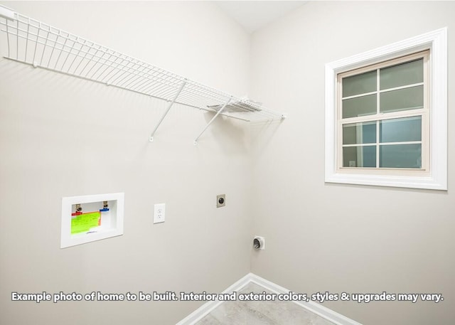 laundry area featuring washer hookup and electric dryer hookup