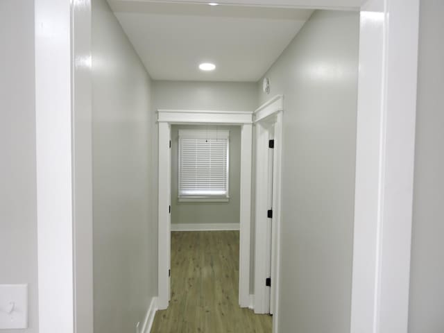 hall featuring light wood-type flooring