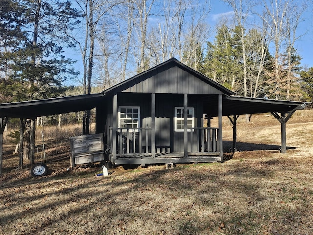 exterior space with a carport