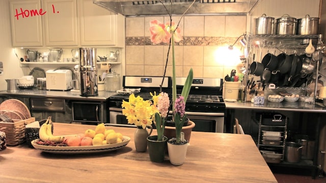 kitchen featuring stainless steel gas range