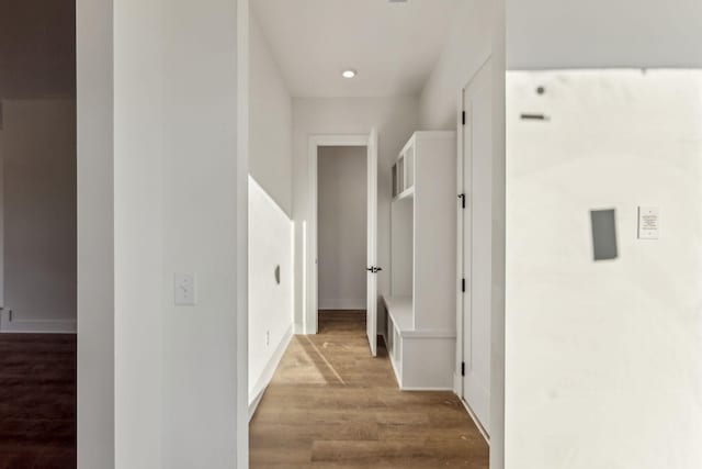 hallway featuring light hardwood / wood-style floors