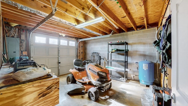 garage with electric panel