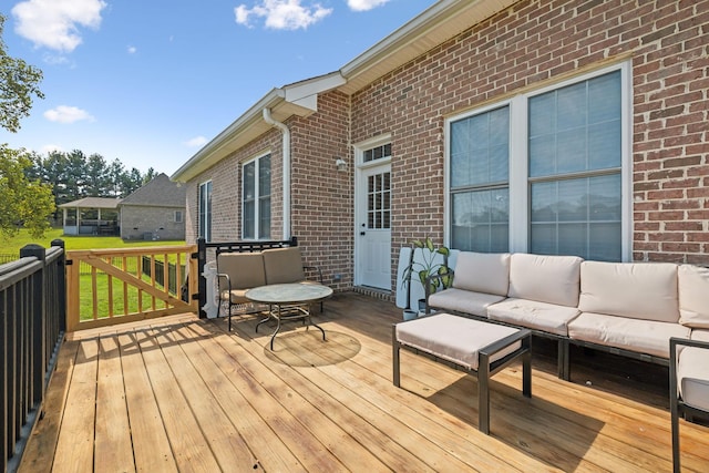 deck with an outdoor hangout area