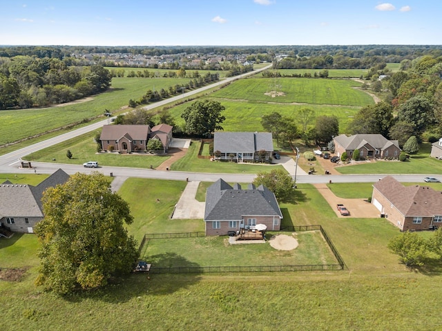 bird's eye view featuring a rural view