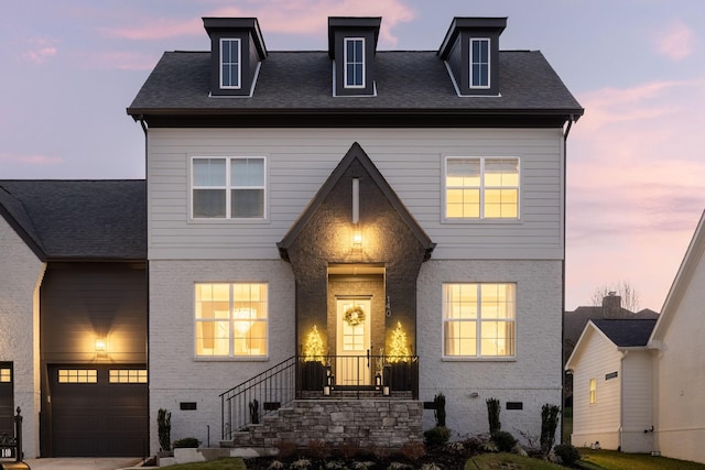 view of front of house featuring a garage