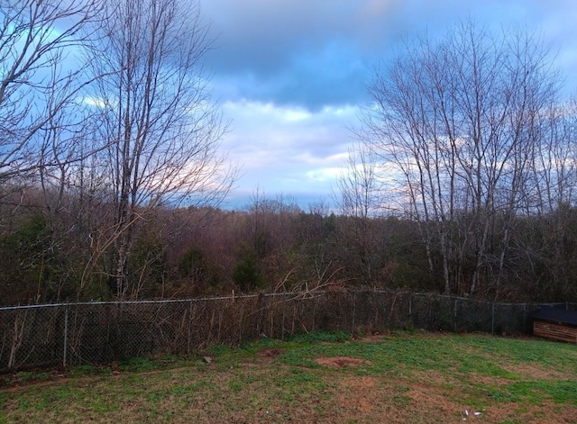 view of yard at dusk