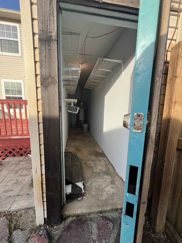 exterior space with water heater