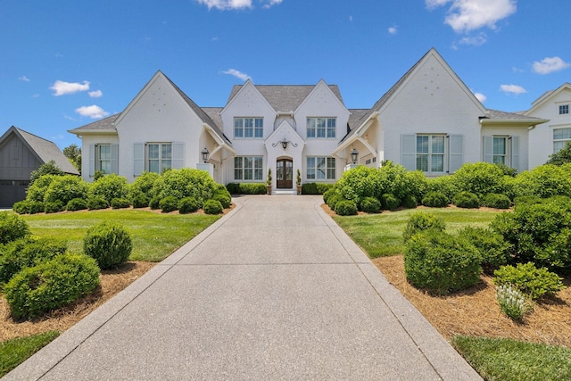 view of front of home with a front yard