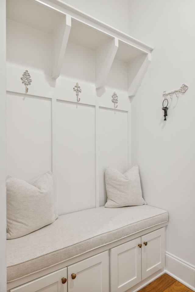 mudroom featuring hardwood / wood-style floors