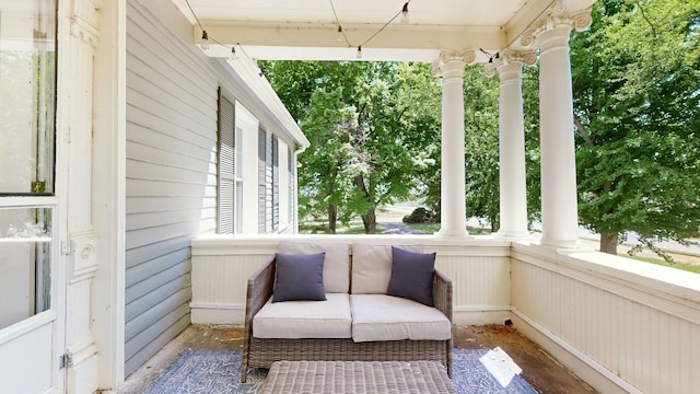 balcony with covered porch