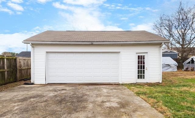 view of garage