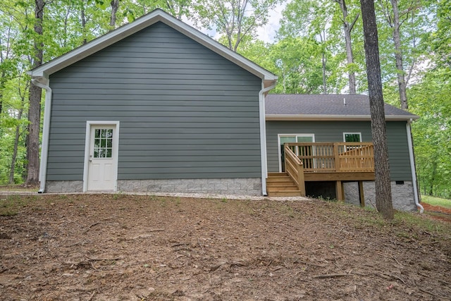 32 Periwinkle Ln, Leoma, TN 38468 - rear view of property with a shingled roof and a deck