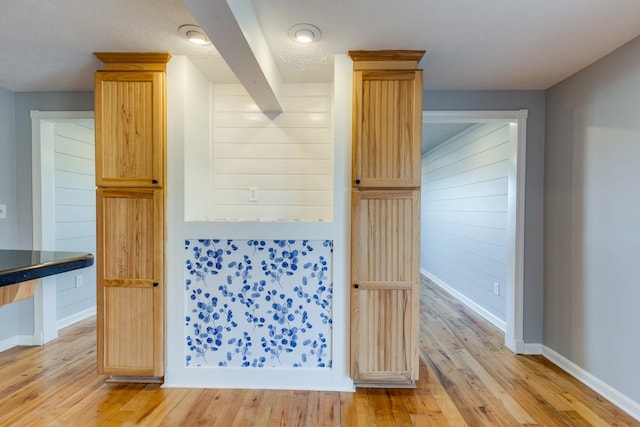 interior space with light hardwood / wood-style floors