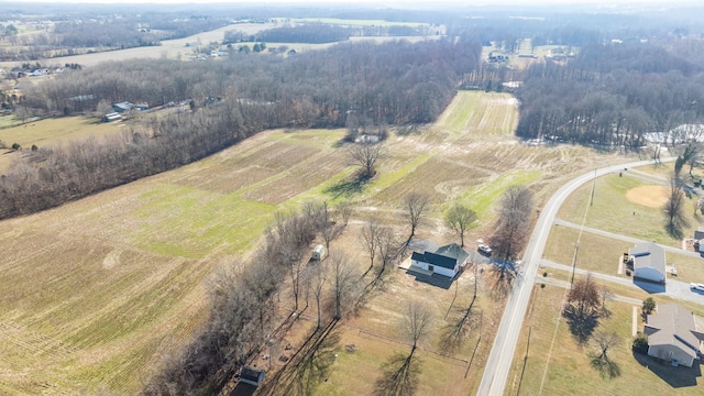 aerial view featuring a rural view