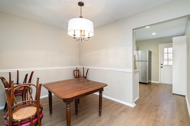 dining area featuring light hardwood / wood-style flooring