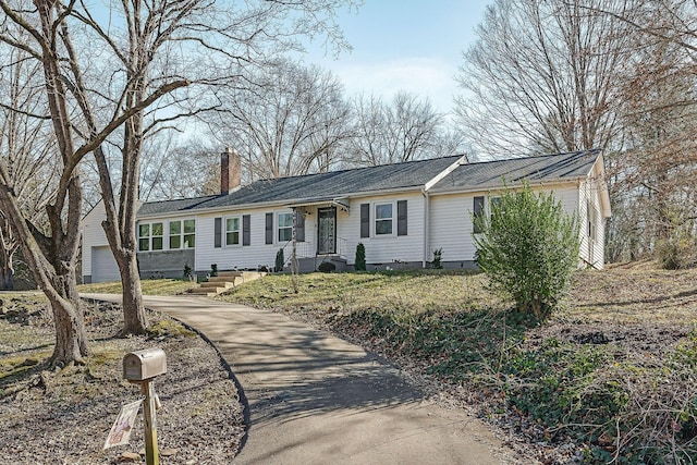 view of single story home