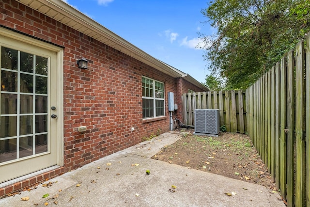 view of patio featuring central AC unit