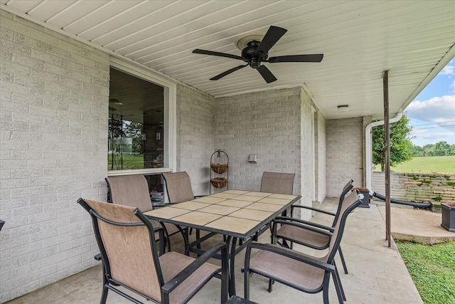 view of patio / terrace with ceiling fan