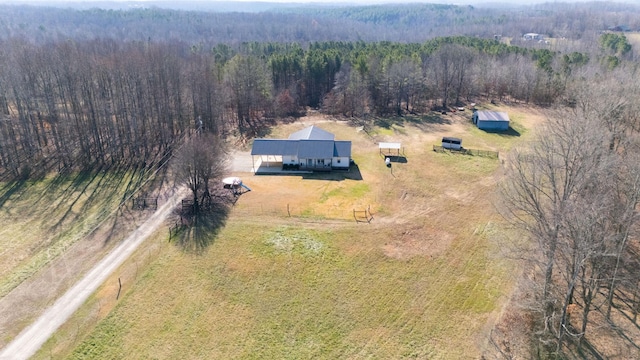 aerial view with a rural view