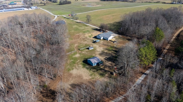 aerial view with a rural view